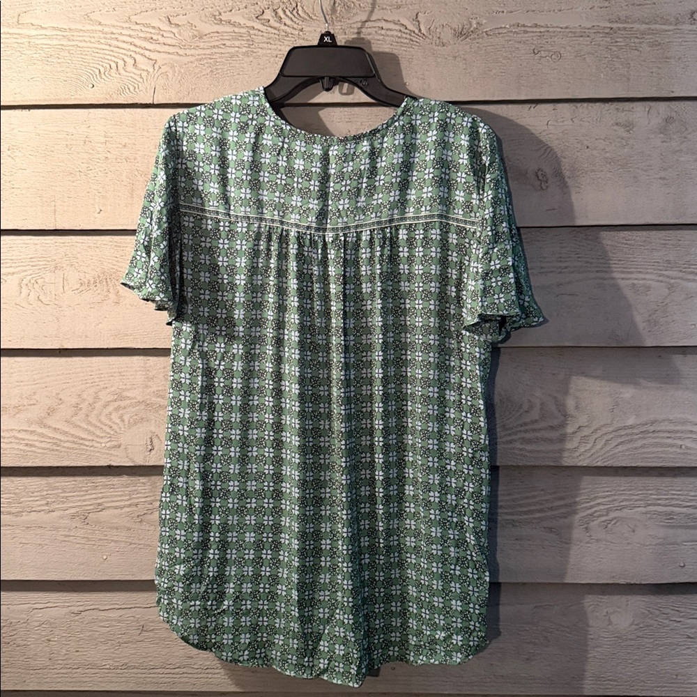 Max Studio Green Patterned Blouse - Picture 5 of 5